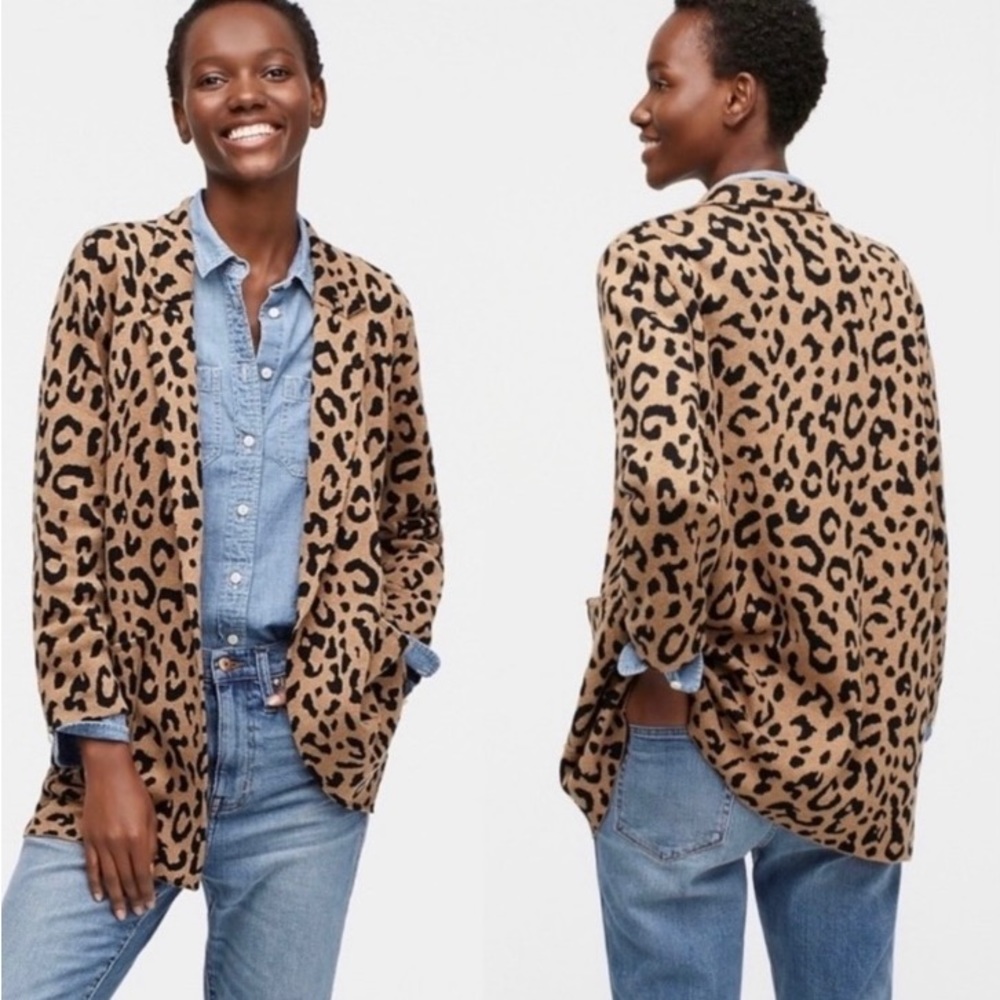 J. Crew Sophie leopard print cardigan sweater, Size XS